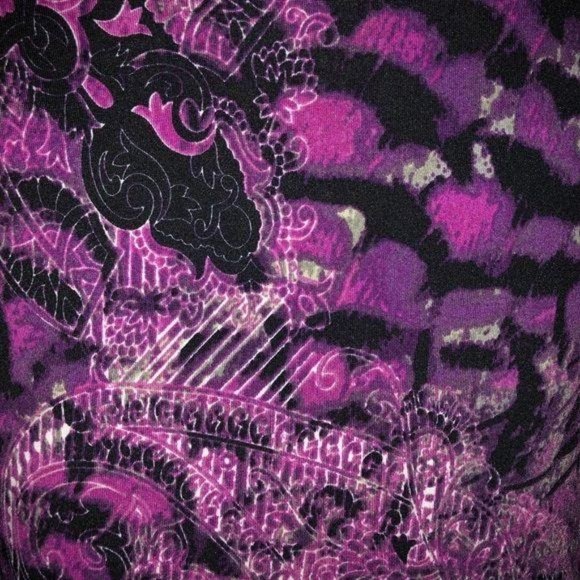 NY Collection Asymmetrical Top Purple Tiger Small Womens Casual Tunic Cute - Picture 3 of 5